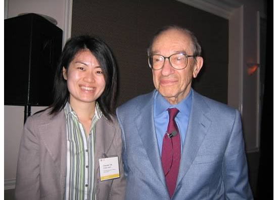 Chauwei Yak meeting Alan Greenspan, Former Chair of the Federal Reserve of the United States